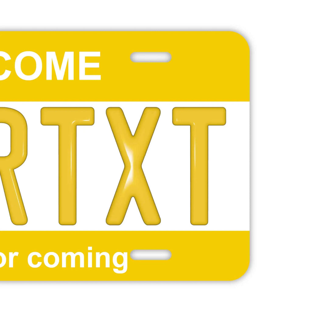Targa personalizzata tipo "license plate" [Grande - per auto USA] Colore: Giallo / Targa originale americana con numeri a rilievo Targhetta personalizzata di design
