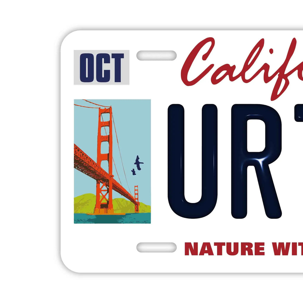 Insegna personalizzata a forma di targa [Grande - Per auto USA] California - San Francisco Ver. / Targa in rilievo americana originale, targa elegante