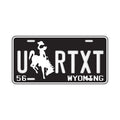 Targa decorativa personalizzata [Grande - Per auto USA] Wyoming 56/Targa americana originale in rilievo Targhetta personalizzata