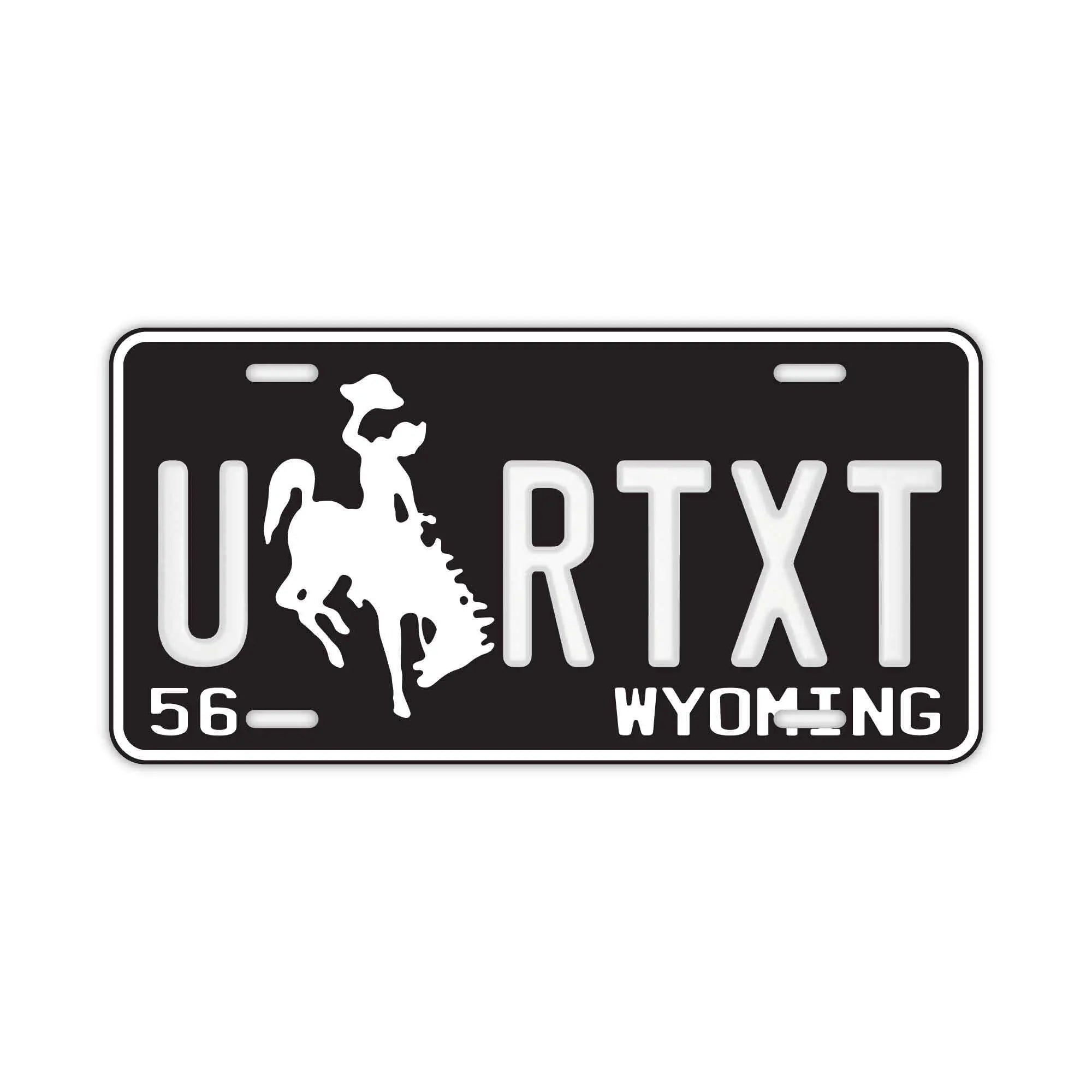 Targa decorativa personalizzata [Grande - Per auto USA] Wyoming 56/Targa americana originale in rilievo Targhetta personalizzata