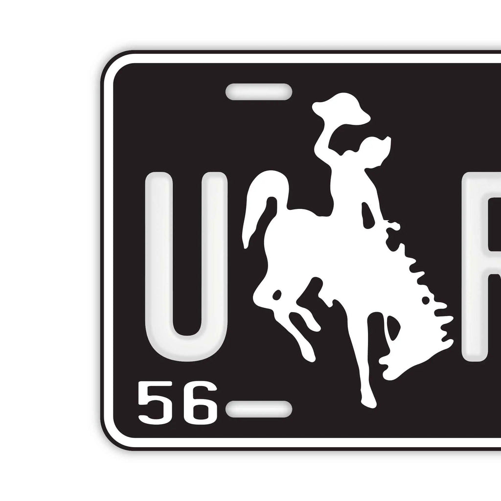 Targa decorativa personalizzata [Grande - Per auto USA] Wyoming 56/Targa americana originale in rilievo Targhetta personalizzata