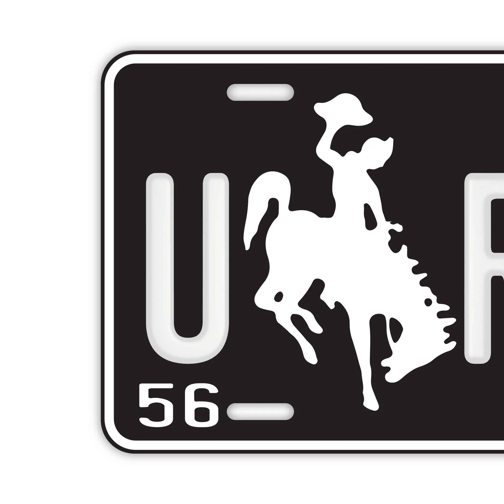 Targa decorativa personalizzata [Grande - Per auto USA] Wyoming 56/Targa americana originale in rilievo Targhetta personalizzata