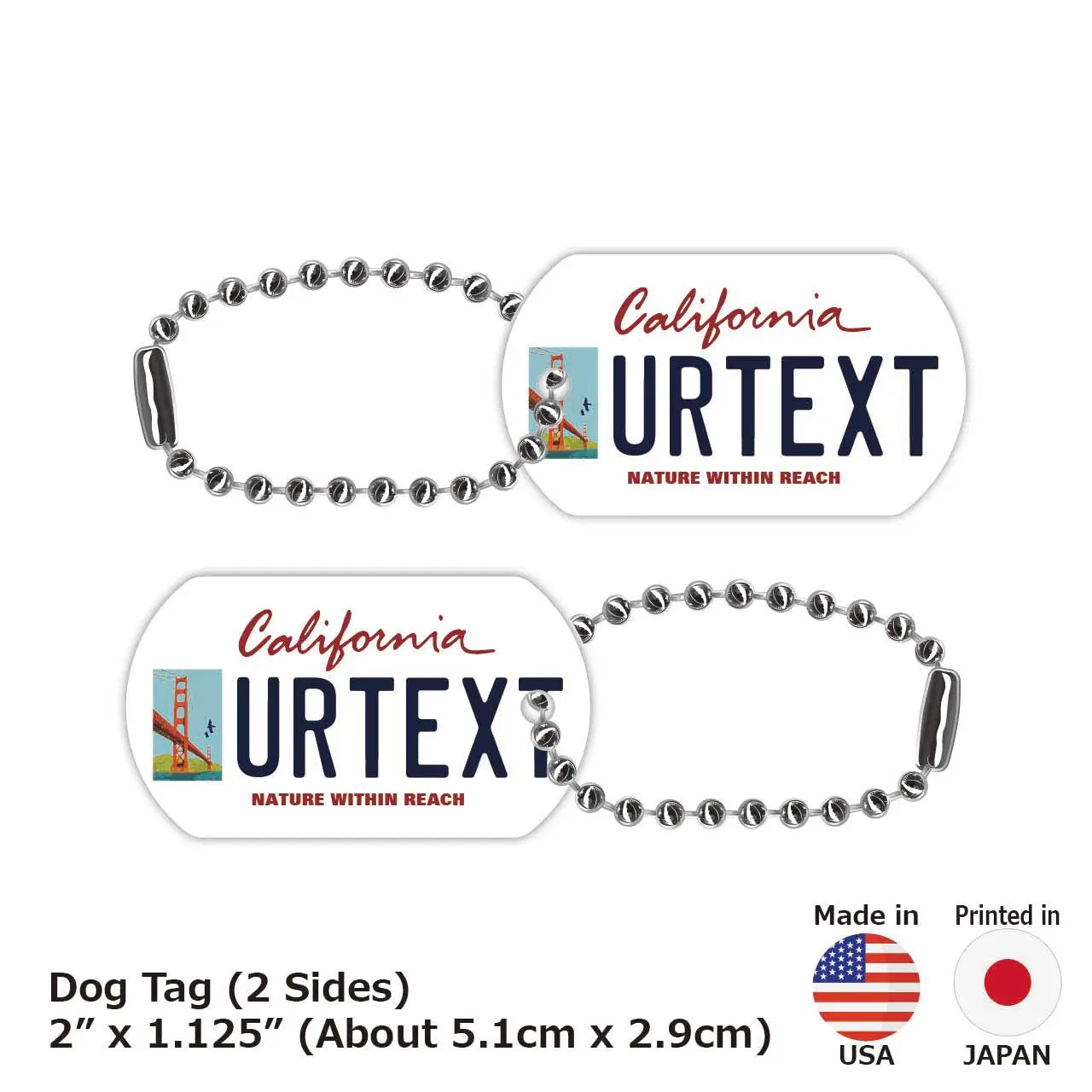 【Medaglietta identificativa per cani/Dog Tag】California-San Francisco Ver./Targhetta originale a forma di targa americana con nome personalizzato