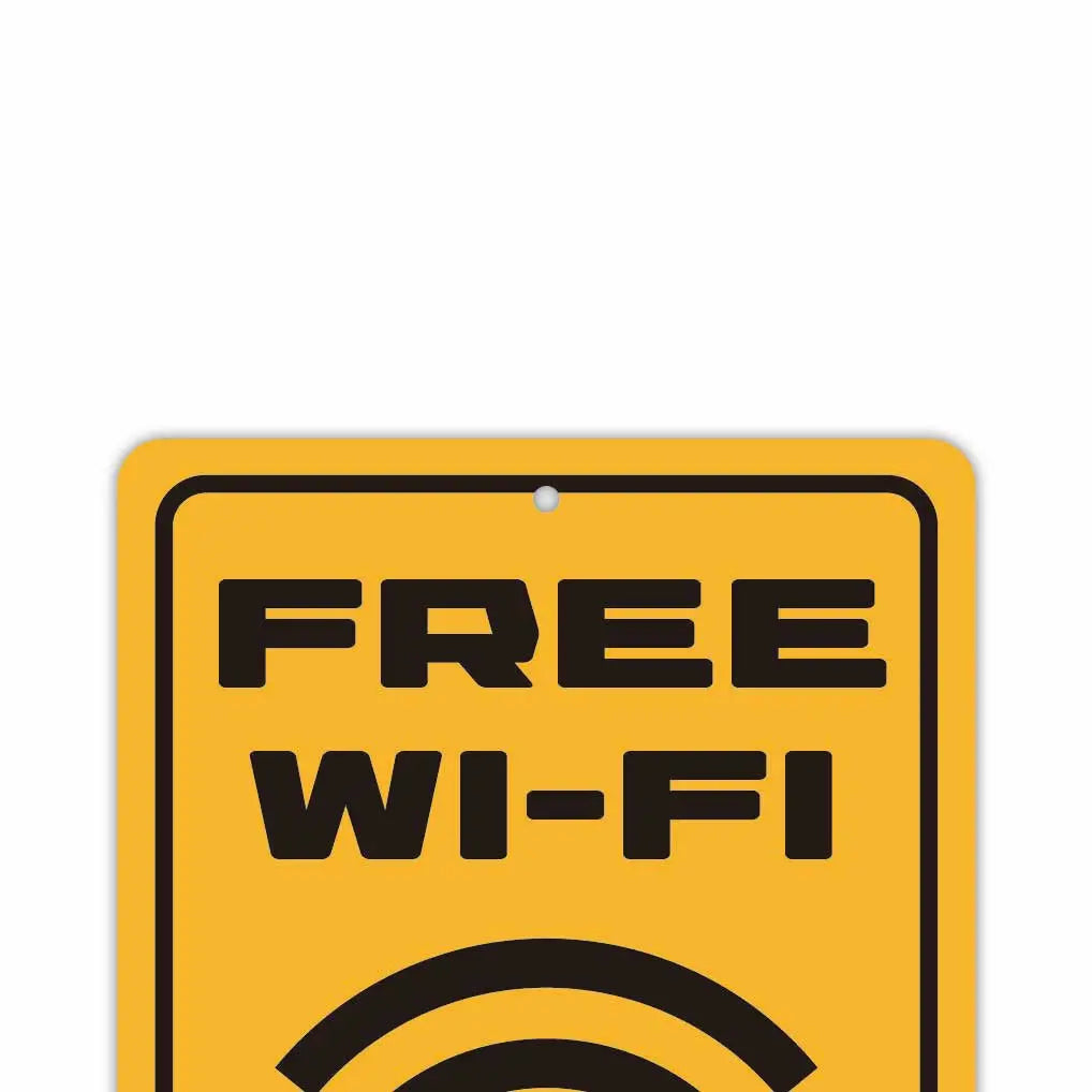 [Insegna rettangolare] Wi-Fi gratuito disponibile / Nome hotspot e password / Insegna originale americana (circa 20x30 cm)