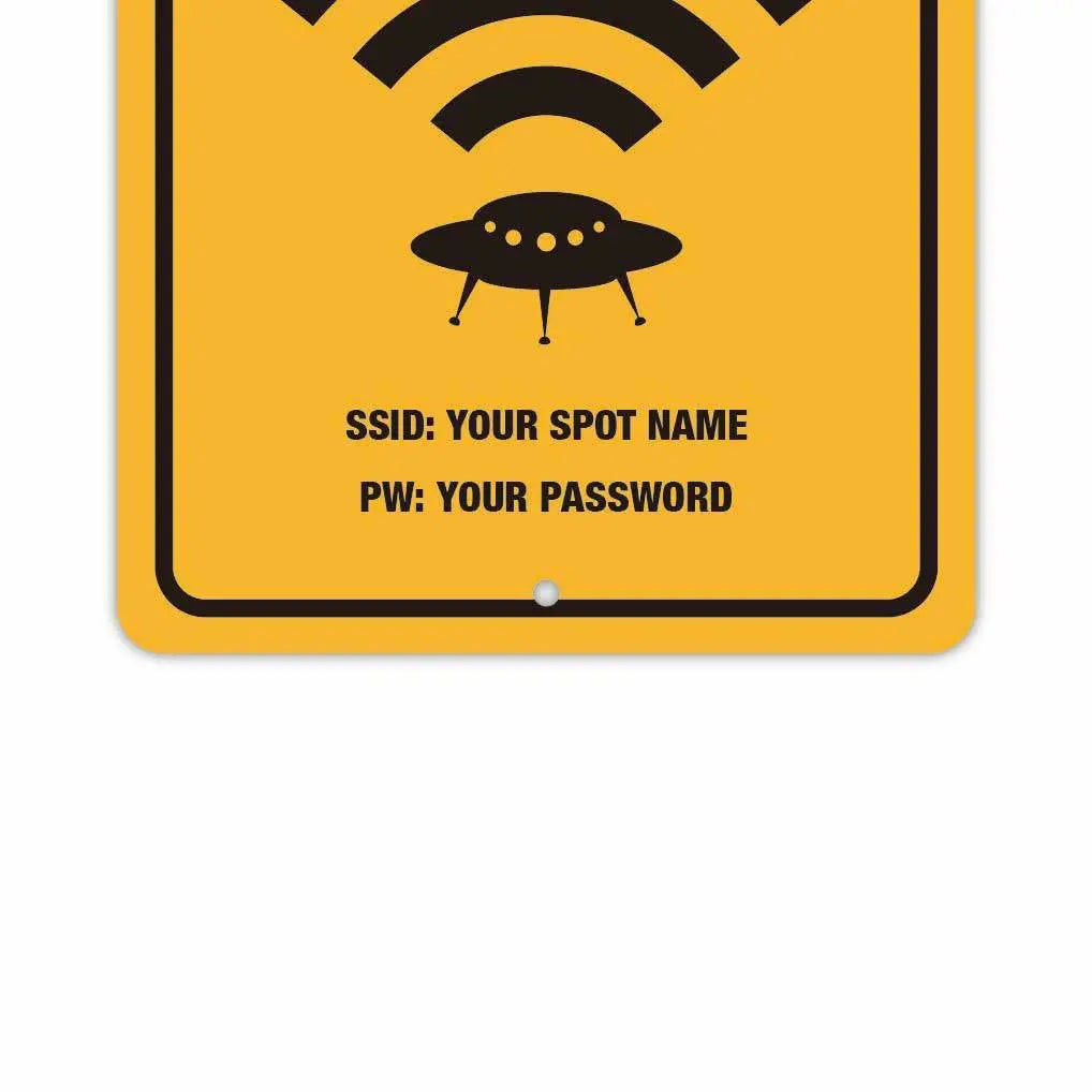 [Insegna rettangolare] Wi-Fi gratuito disponibile / Nome hotspot e password / Insegna originale americana (circa 20x30 cm)