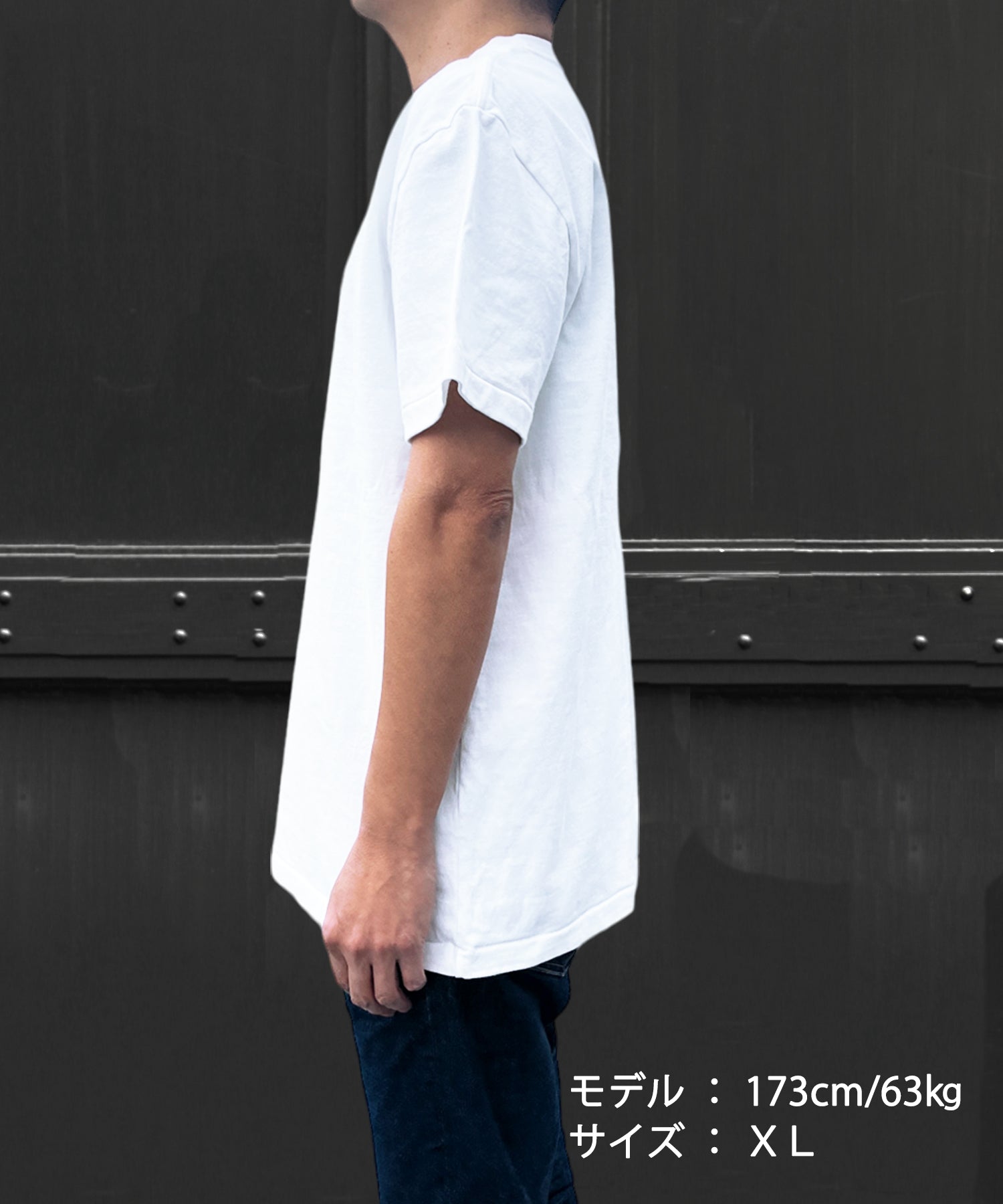 T-SHIRT A MANICA CORTA IN JERSEY DI COTONE INDIGO／INDIGO