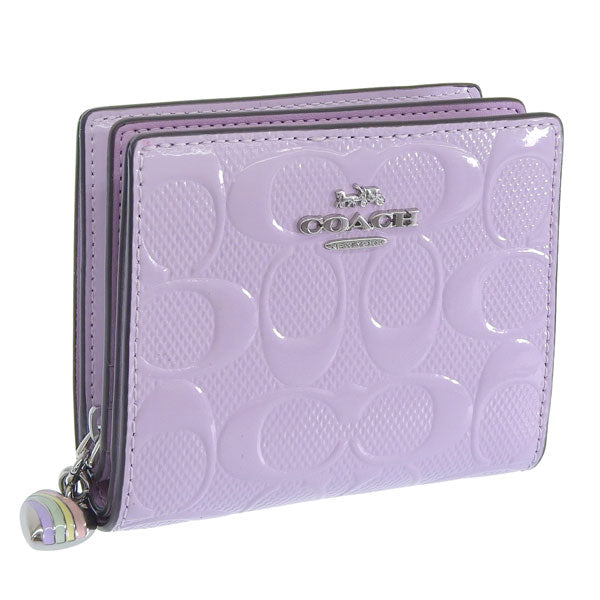 コーチ 財布 レディース 2つ折り 折財布 コンパクト アウトレット レザー バイオレット SNAP WLT PTNT SIG CDF21SVIZ COACH