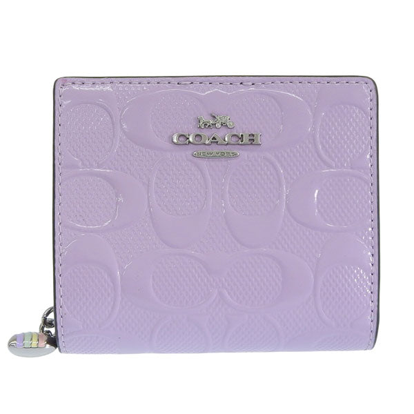 コーチ 財布 レディース 2つ折り 折財布 コンパクト アウトレット レザー バイオレット SNAP WLT PTNT SIG CDF21SVIZ COACH