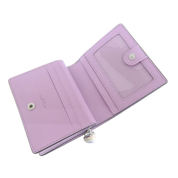 コーチ 財布 レディース 2つ折り 折財布 コンパクト アウトレット レザー バイオレット SNAP WLT PTNT SIG CDF21SVIZ COACH