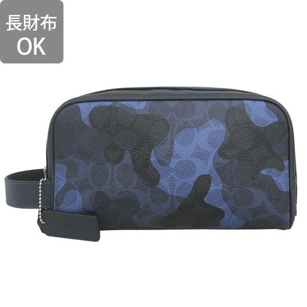 コーチ バッグ メンズ セカンドバッグ アウトレット PVC ブルーマルチ SM TRAVEL KIT CAMO CX879SVBLM COACH