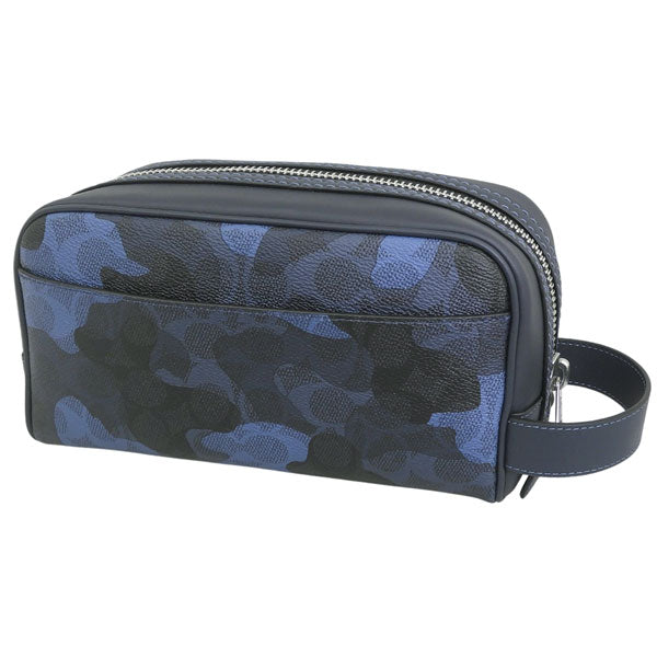 コーチ バッグ メンズ セカンドバッグ アウトレット PVC ブルーマルチ SM TRAVEL KIT CAMO CX879SVBLM COACH