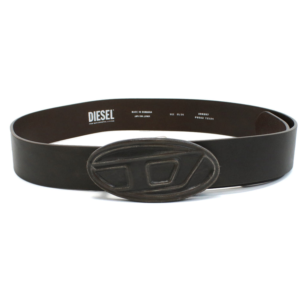 DIESEL ディーゼル OVAL D LOGO SCRATCH BELT X09257 P0503 T2184 メンズ ブラウン