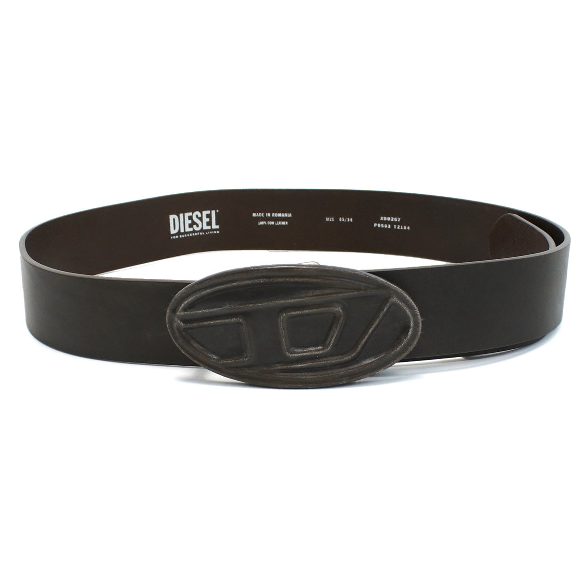 DIESEL ディーゼル OVAL D LOGO SCRATCH BELT X09257 P0503 T2184 メンズ ブラウン