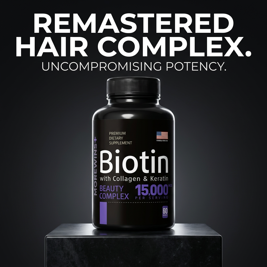 Biotin 15,000mcg Capsules | Zinc, B12, D3 & Folate | Hair & Nail Health