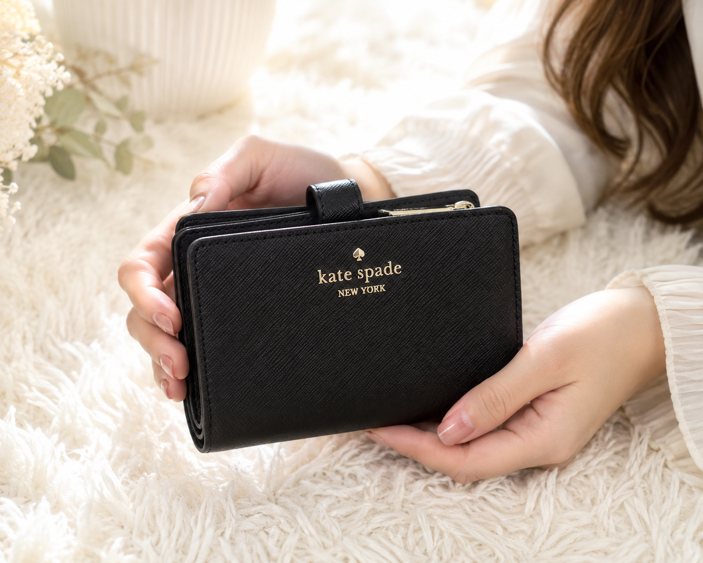 ケイトスペード 財布 レディース 二つ折り コンパクト レザー ブラック WALLETS MED COMBIFLD KN752 001 kate spade アウトレット