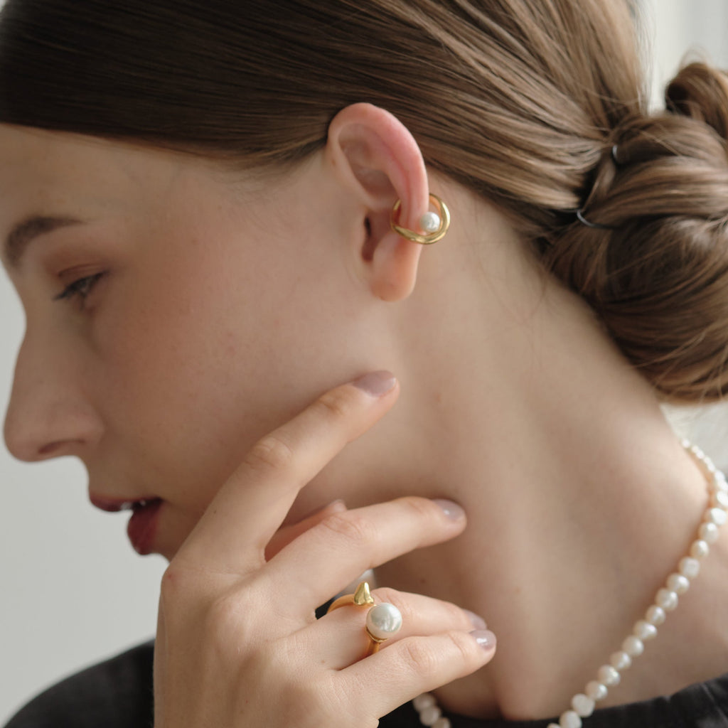 Orecchino a conchiglia Wave Pearl