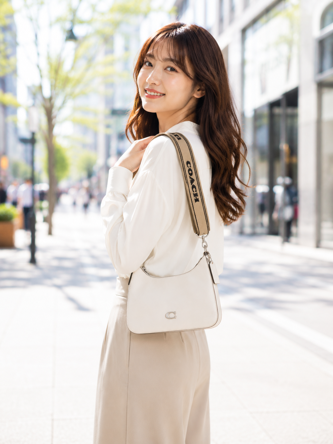 コーチ バッグ レディース 3WAY ショルダーバッグ アウトレット レザー チョーク HOBO CRSBDY CRSGRN CJ842CHK COACH