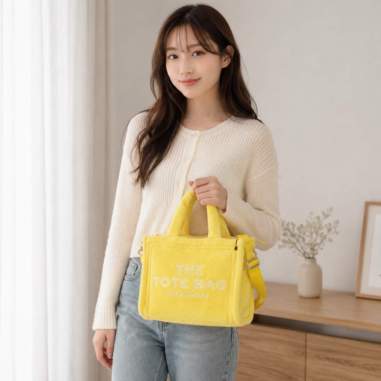 マークジェイコブス THE TERRY SMALL TOTE バッグ イエロー H059M06PF22