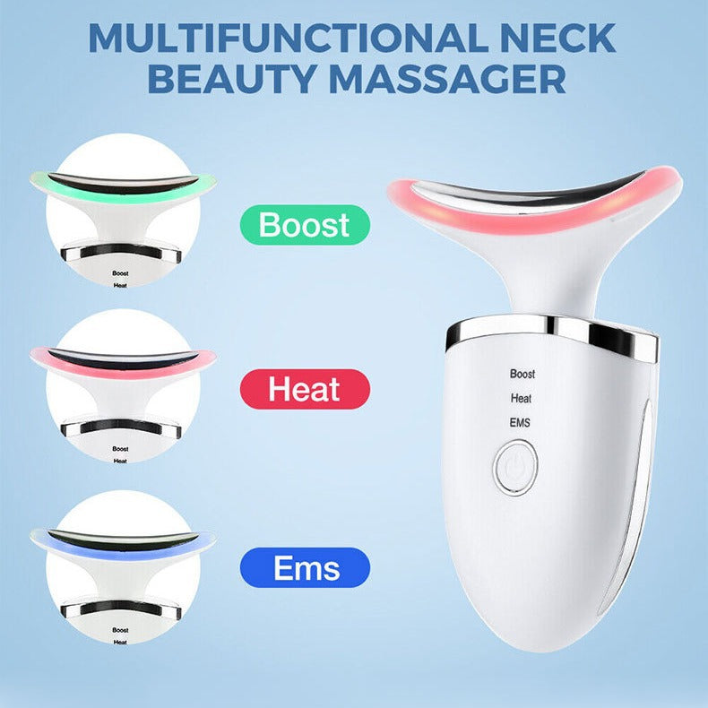 Evaly EMS Microcurrent Neck Massager | Wrinkle Care + Color Light Therapy