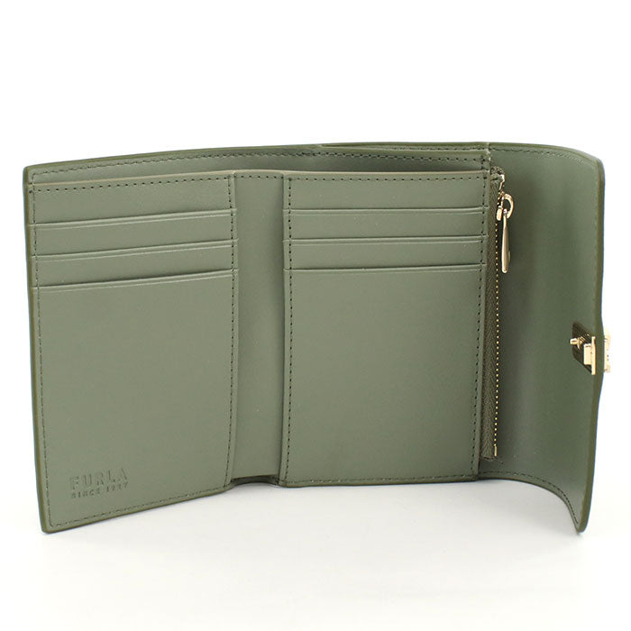FURLA フルラ 三つ折り財布 小銭入付き WP00564 ARE000 4555Ｓ FURLA IRIDE S イリデ レディース グリーン