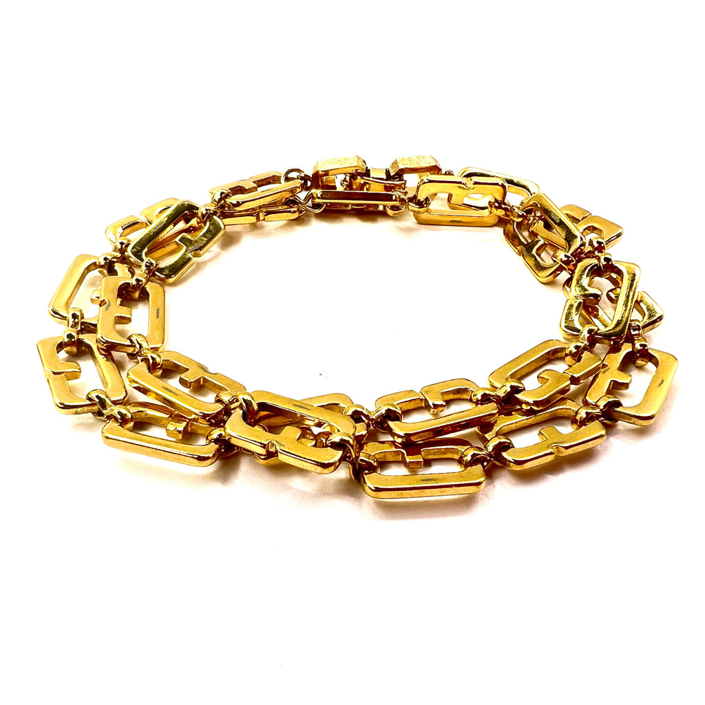 GIVENCHY 2WAY Choker Bracciale Collana Oro Logo Vintage Old