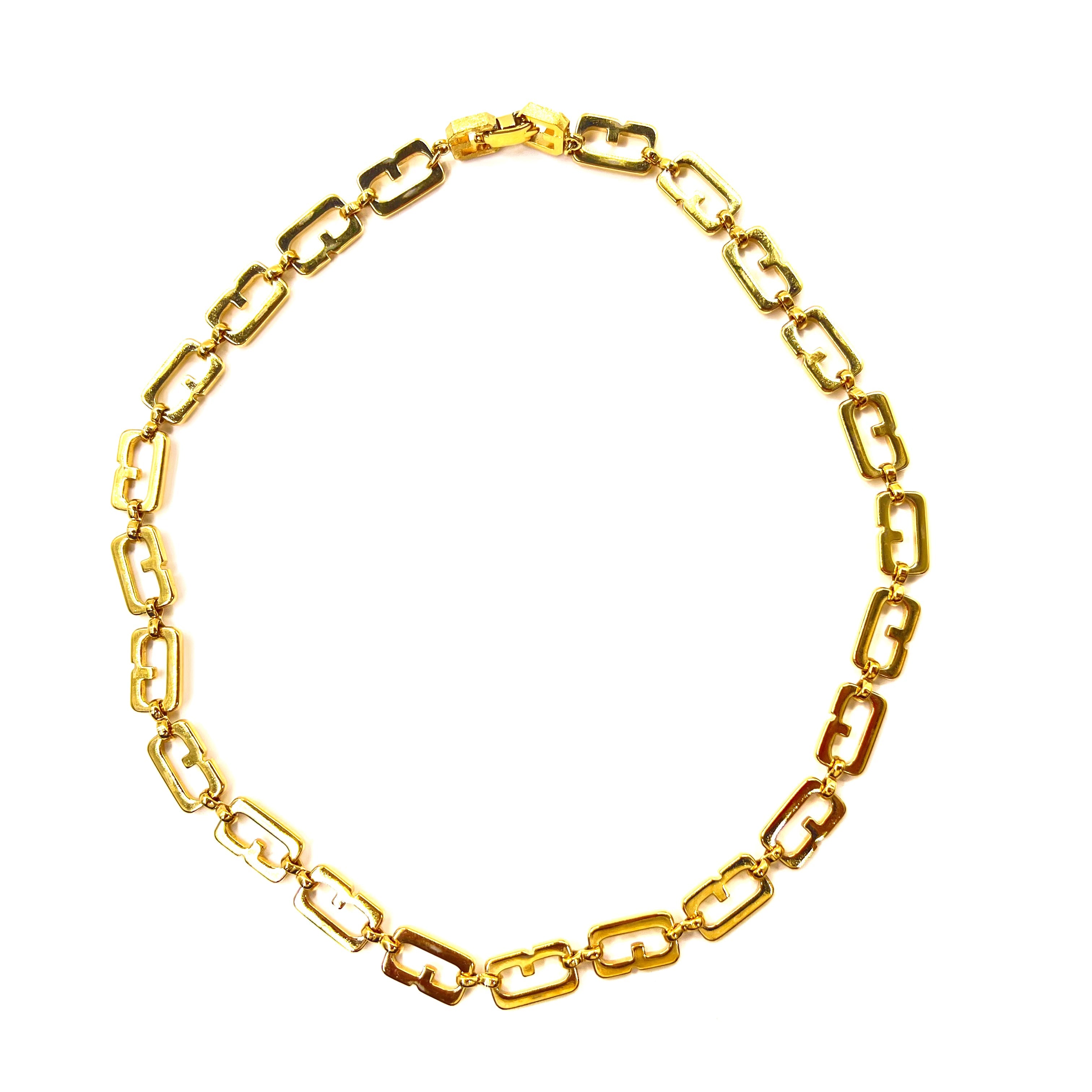 GIVENCHY 2WAY Choker Bracciale Collana Oro Logo Vintage Old
