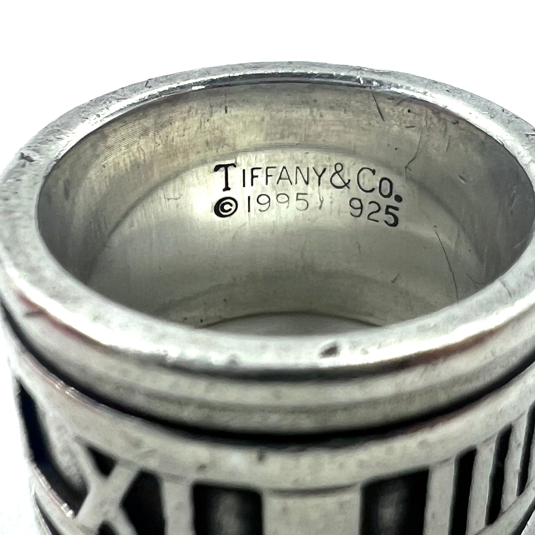 TIFFANY & CO. Anello Atlas Wide, misura 9, argento SILVER 925, mignolo