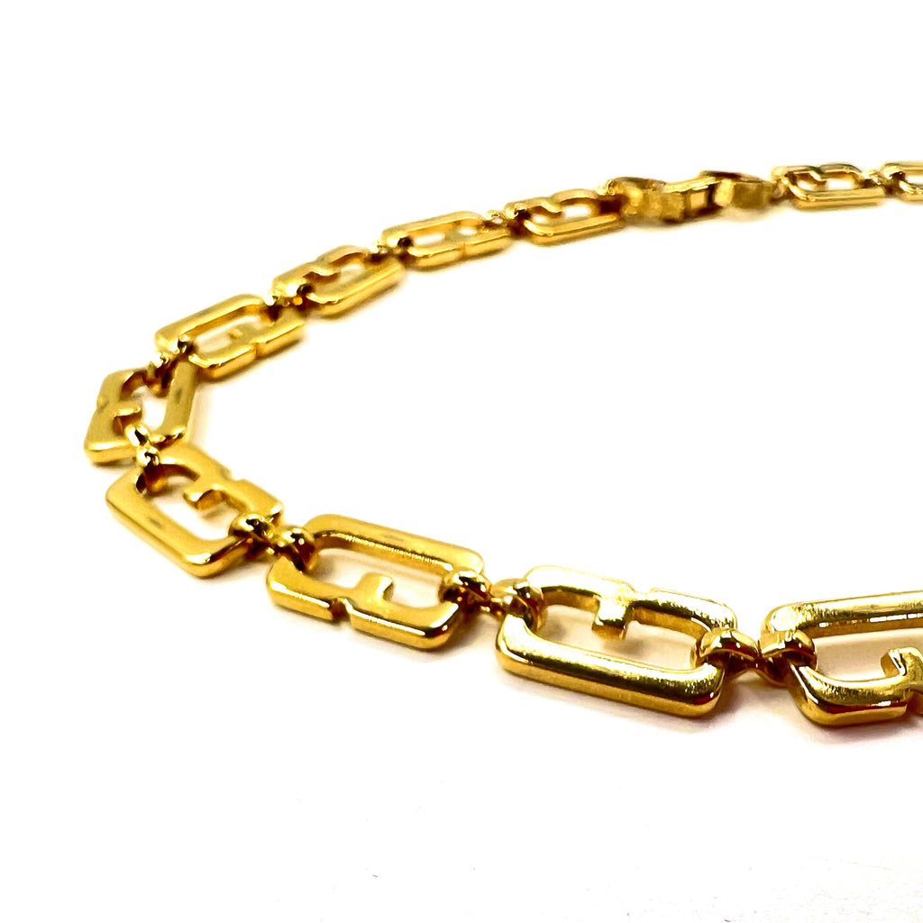 GIVENCHY 2WAY Choker Bracciale Collana Oro Logo Vintage Old
