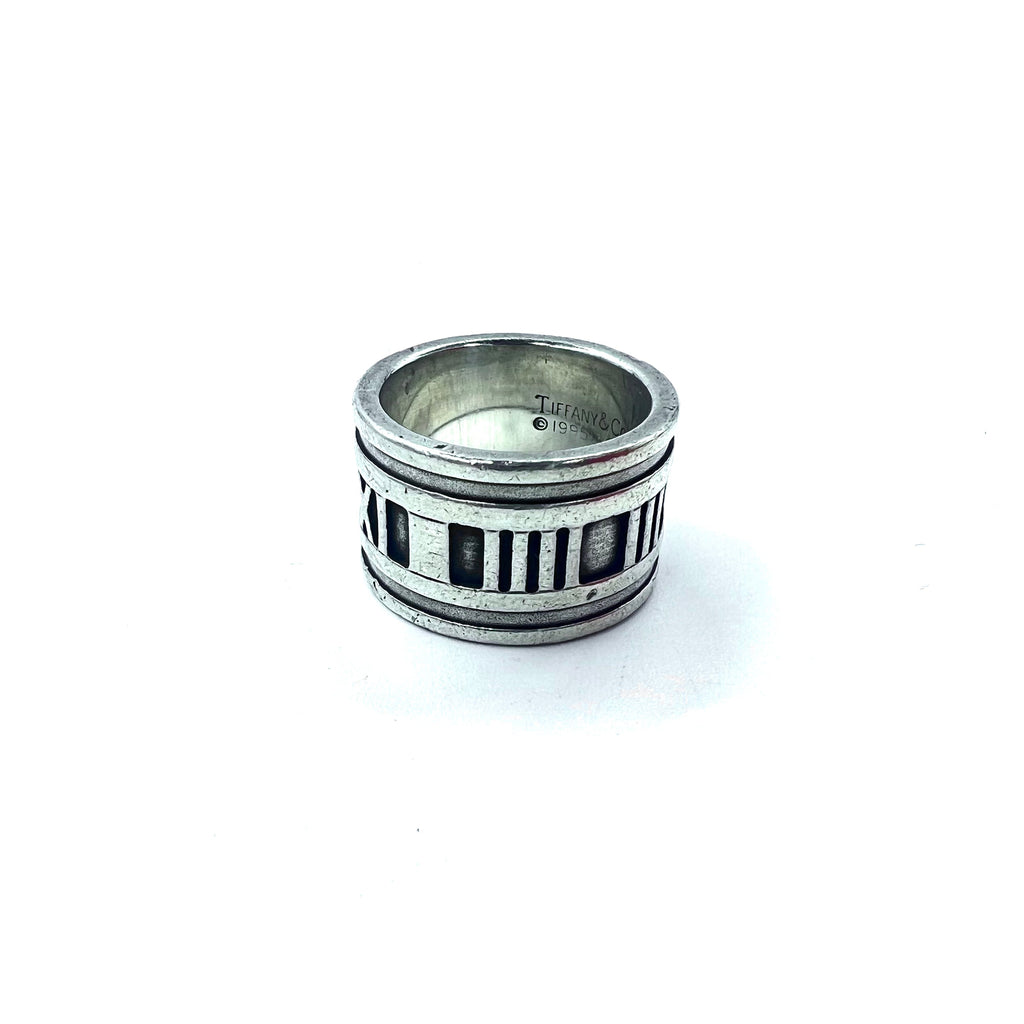 TIFFANY & CO. Anello Atlas Wide, misura 9, argento SILVER 925, mignolo