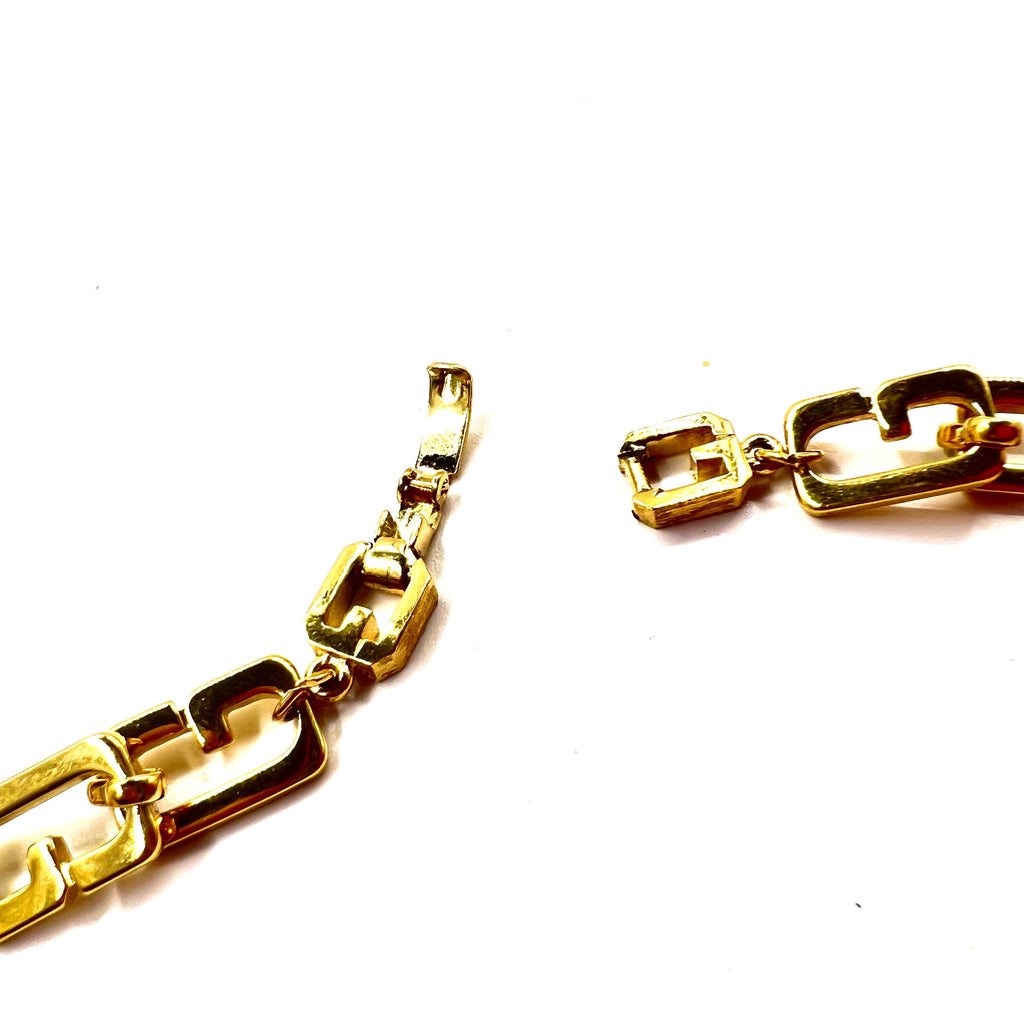 GIVENCHY 2WAY Choker Bracciale Collana Oro Logo Vintage Old