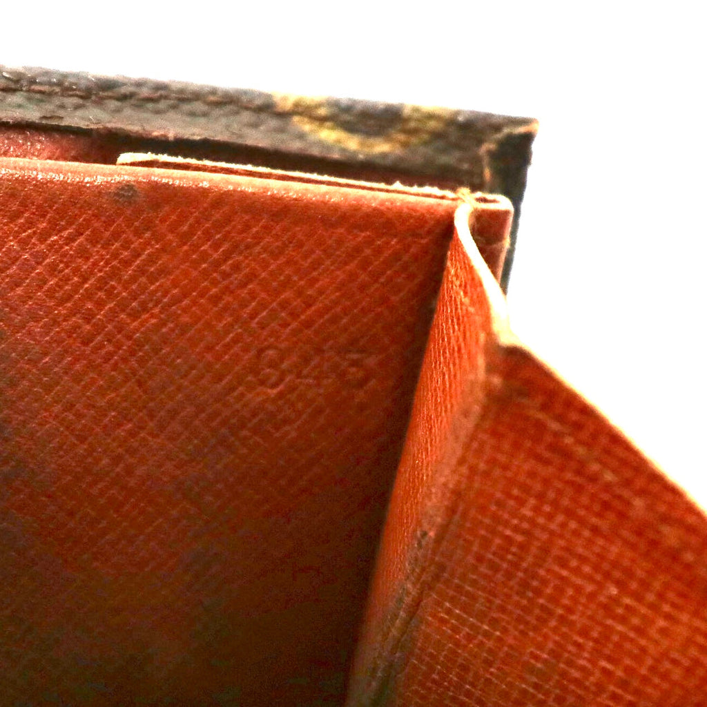 LOUIS VUITTON Wホック 財布 ブラウン モノグラム ポルトモネ ビエ M61660 フランス製 ヴィンテージ