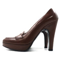 PRADA Décolleté con tacco alto 23.5cm Marrone Pelle Made in Italy