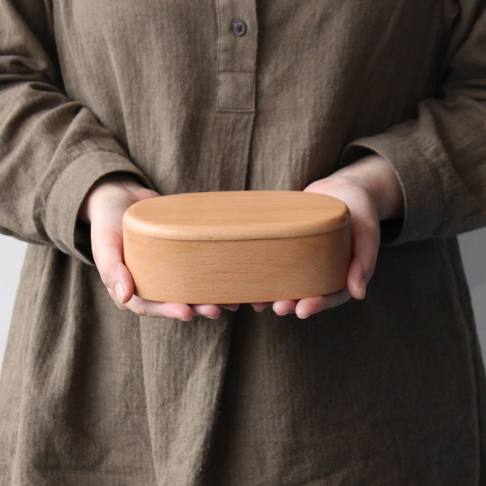 buna ブナの木くりぬき弁当箱 小判型 400ml