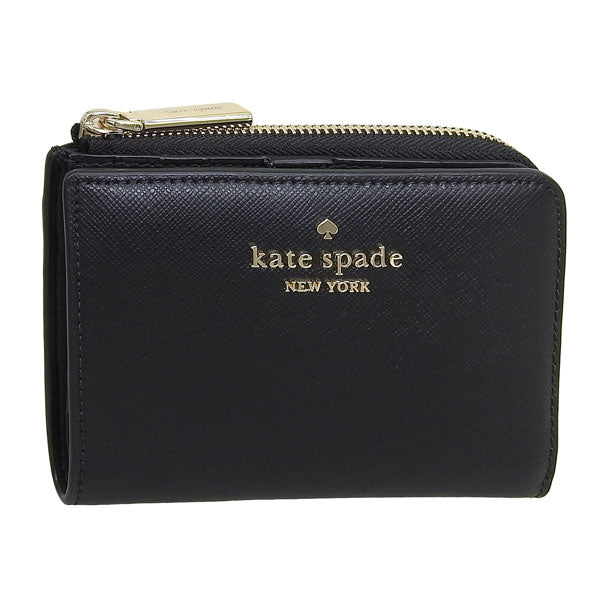 KATE SPADE ケイトスペード 二つ折り財布 レディース サフィアーノレザー ブラック KH615-001 アウトレット