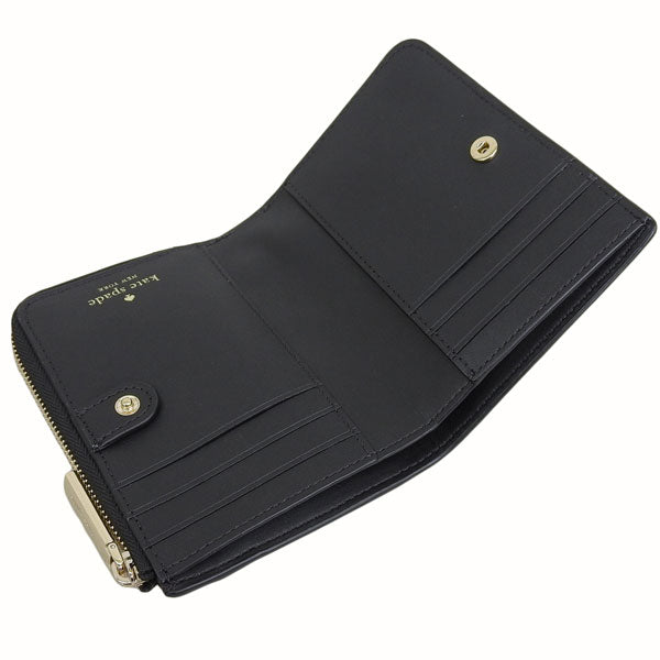 KATE SPADE ケイトスペード 二つ折り財布 レディース サフィアーノレザー ブラック KH615-001 アウトレット