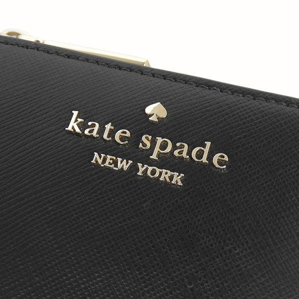 KATE SPADE ケイトスペード 二つ折り財布 レディース サフィアーノレザー ブラック KH615-001 アウトレット