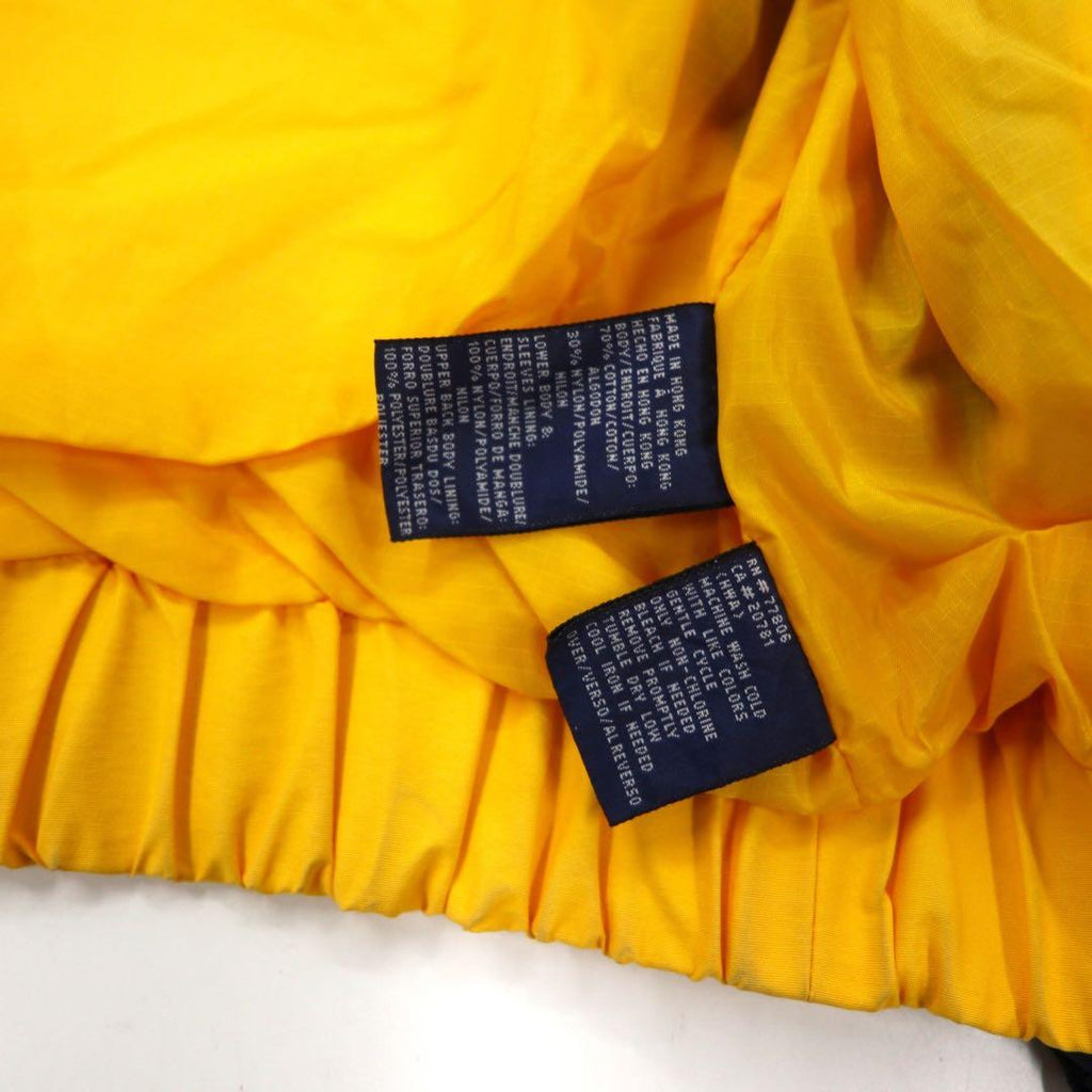 TOMMY HILFIGER Giacca a vela anni '90 L Giallo Blu navy Nylon Cappuccio a scomparsa