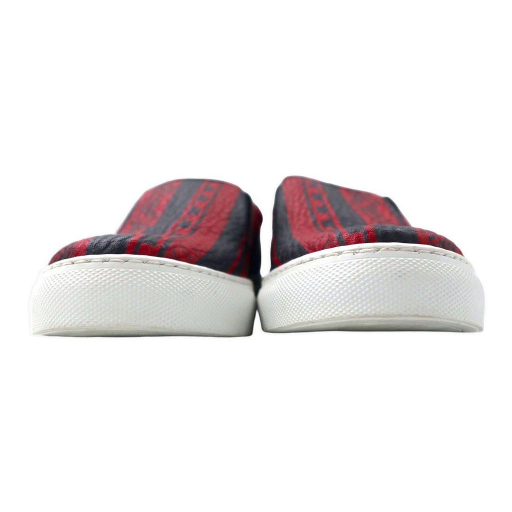 MCM Scarpe da ginnastica slip-on in pelle 23cm rosse con logo monogramma Visetos made in Italy