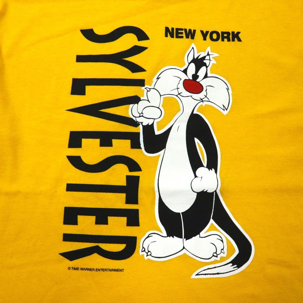T-shirt con stampa di personaggi SOFFE'S USA anni '90 L, giallo, cotone, TIME-WARNER ENTERTAINMENT, Silvestro il Gatto, LOONEY TUNES, taglia grande