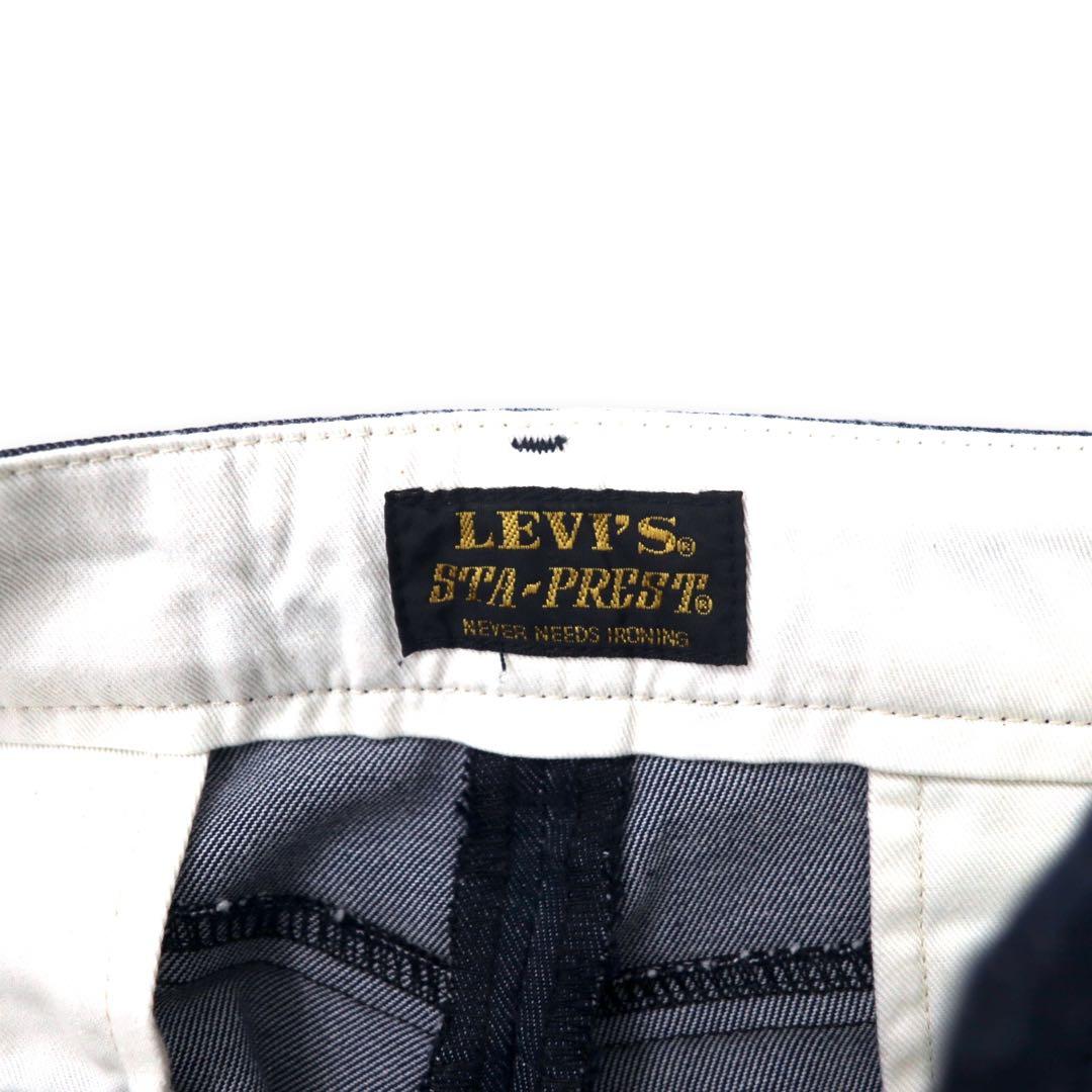 Levi's カットオフ スタプレ チノ トラウザーパンツ 28 ブルー 濃紺 STA-PREST CROPPED WIDE LEG CHINO クロップド ワイド レッグ 47873-0002