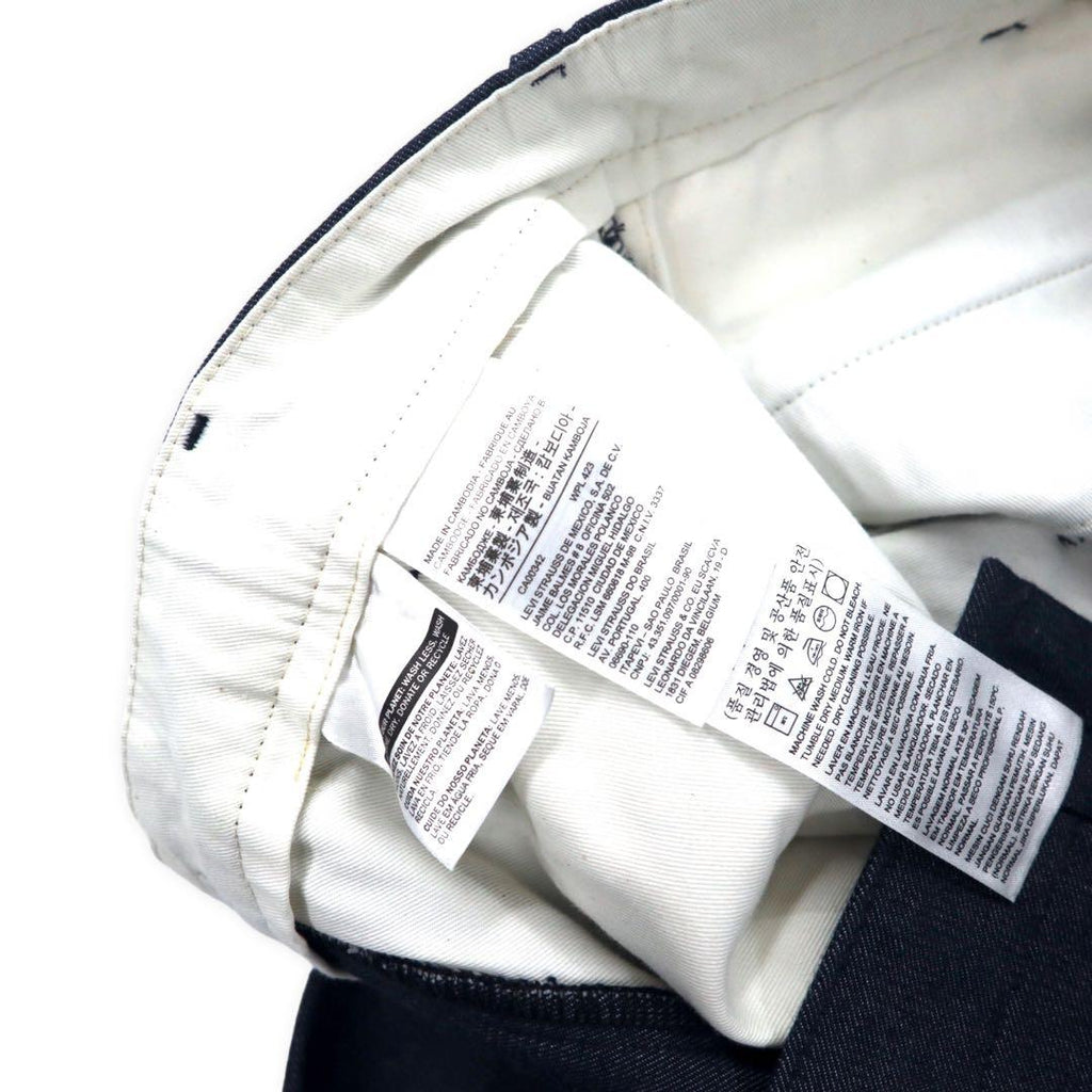 Levi's カットオフ スタプレ チノ トラウザーパンツ 28 ブルー 濃紺 STA-PREST CROPPED WIDE LEG CHINO クロップド ワイド レッグ 47873-0002