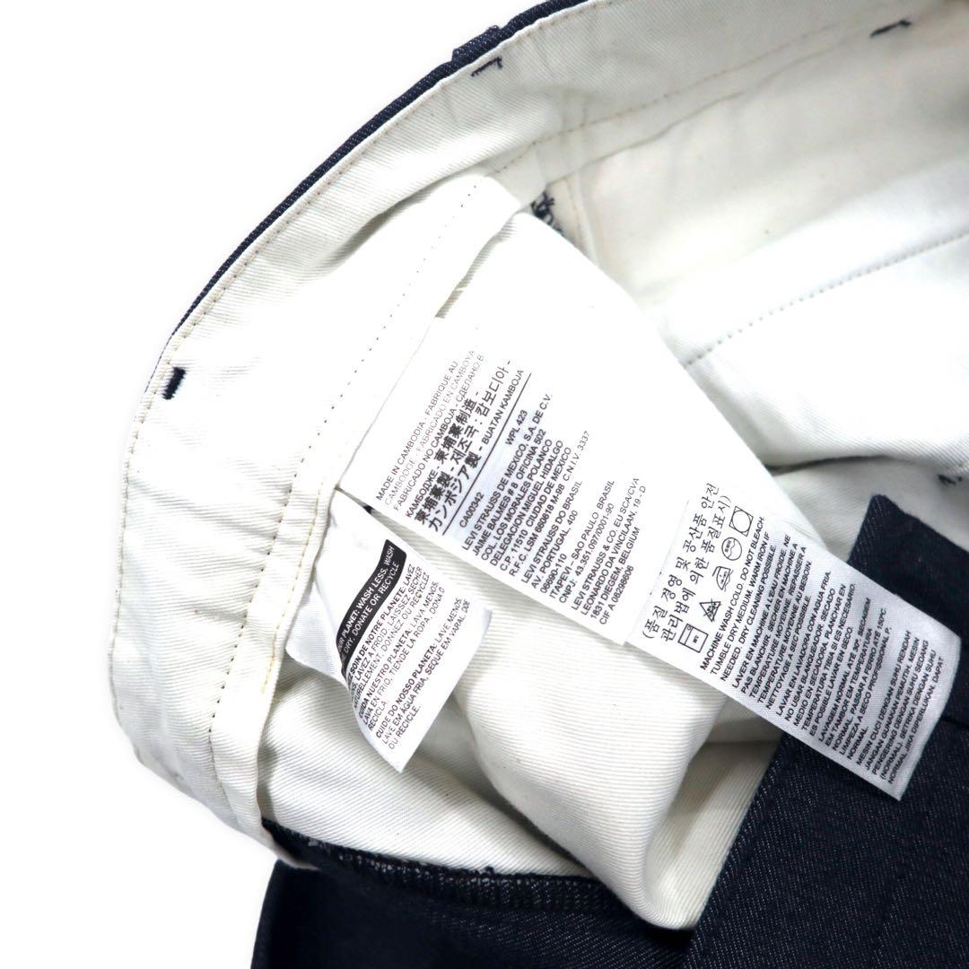 Levi's カットオフ スタプレ チノ トラウザーパンツ 28 ブルー 濃紺 STA-PREST CROPPED WIDE LEG CHINO クロップド ワイド レッグ 47873-0002
