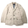 BURBERRY 3B テーラードジャケット 裏地ノバチェック M ベージュ コットン アクリルコーティング 撥水