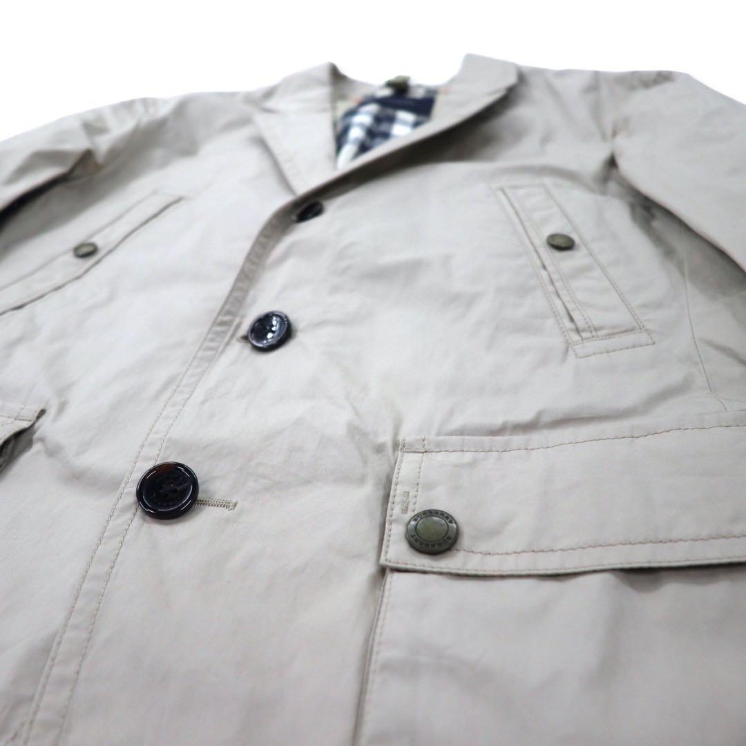 BURBERRY 3B テーラードジャケット 裏地ノバチェック M ベージュ コットン アクリルコーティング 撥水