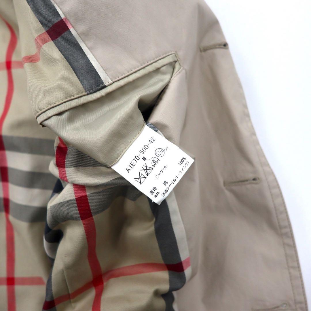 BURBERRY 3B テーラードジャケット 裏地ノバチェック M ベージュ コットン アクリルコーティング 撥水