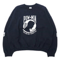 Felpa stampata GILDAN 2XL nera cotone felpato stampa fronte-retro POW MIA Guerra del Vietnam