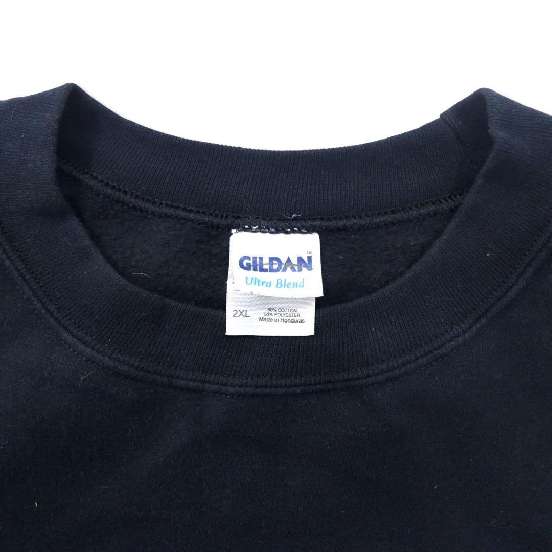 Felpa stampata GILDAN 2XL nera cotone felpato stampa fronte-retro POW MIA Guerra del Vietnam