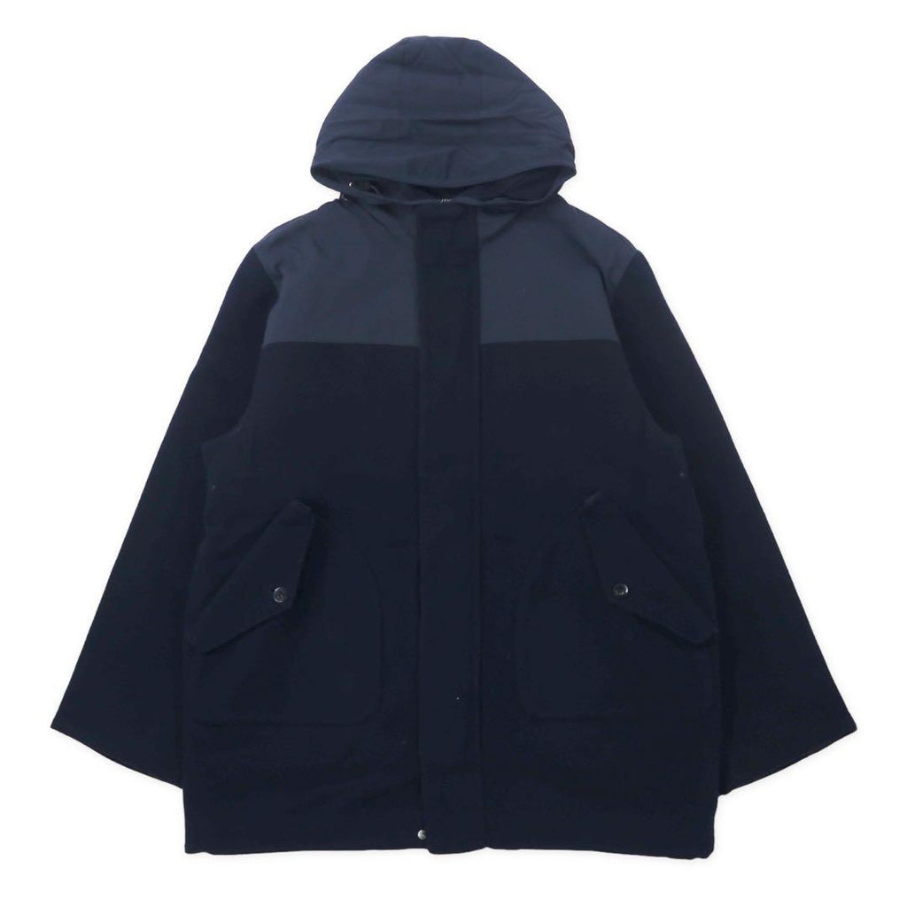 NAUTICA Soprabito misto con cappuccio ripiegabile in lana, doppie cerniere, taglia XL, colore blu navy.