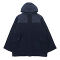 NAUTICA Soprabito misto con cappuccio ripiegabile in lana, doppie cerniere, taglia XL, colore blu navy.