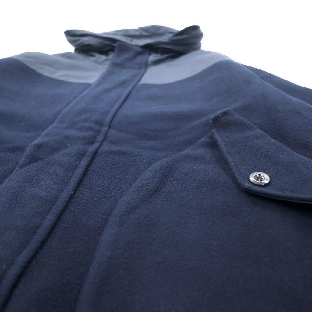 NAUTICA Soprabito misto con cappuccio ripiegabile in lana, doppie cerniere, taglia XL, colore blu navy.